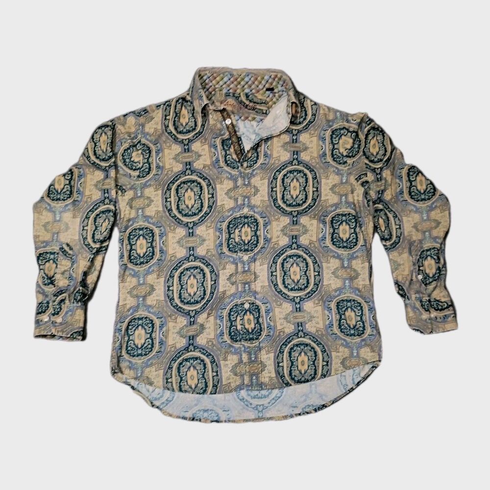 ROBERT GRAHAM Barbetta Wild Bold Paisley Long Sleeve Men’s Shirt Size M Medium